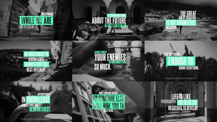 9个简洁精美的印刷标题素材库精选AE模板