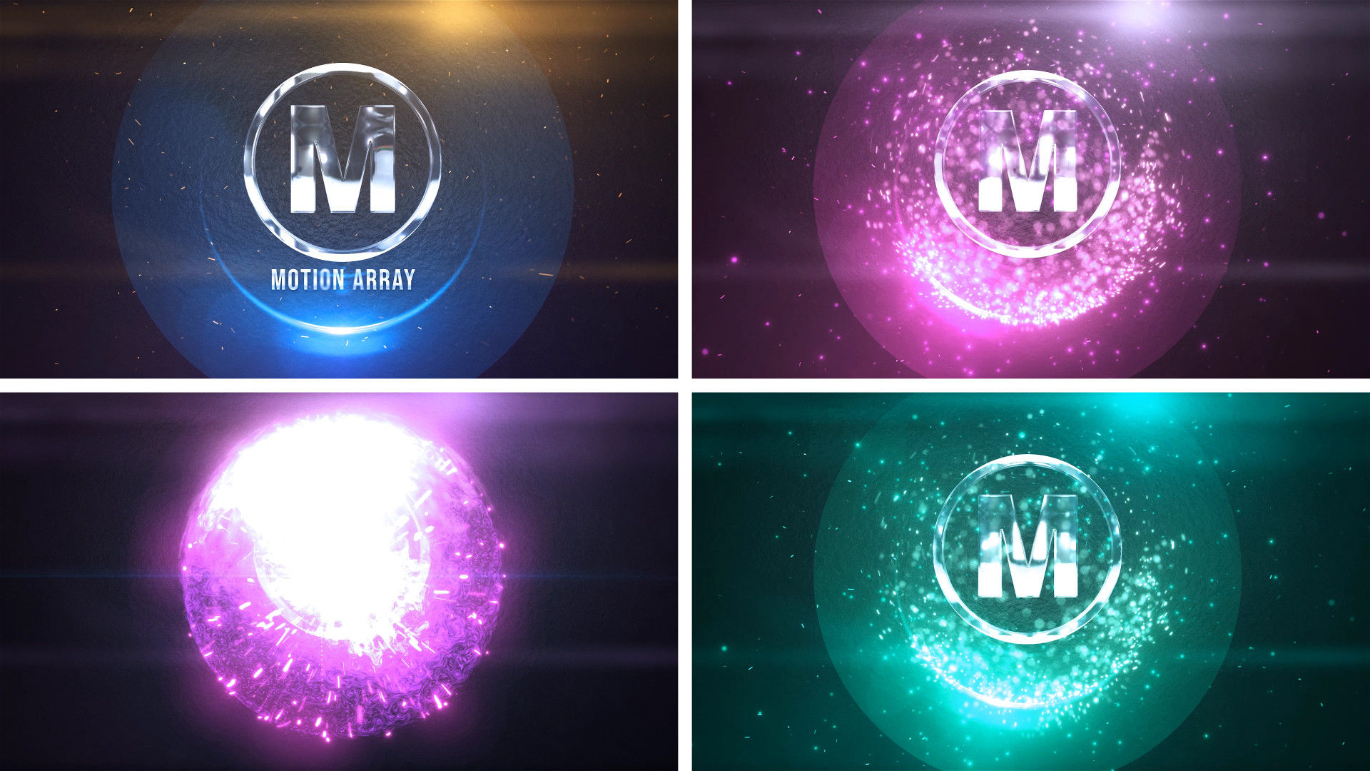 球形粒子徽标显示素材库精选AE模板