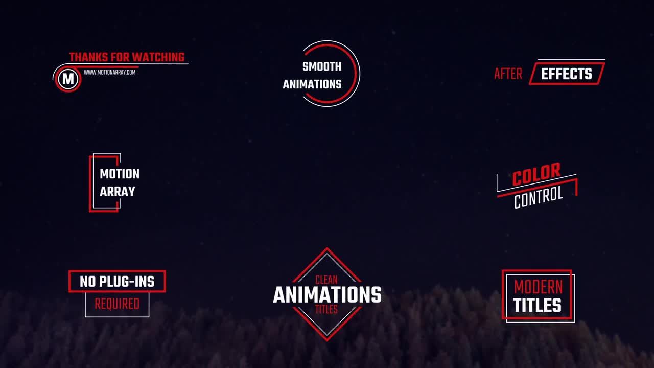 8个现代全屏标题素材库精选AE模板