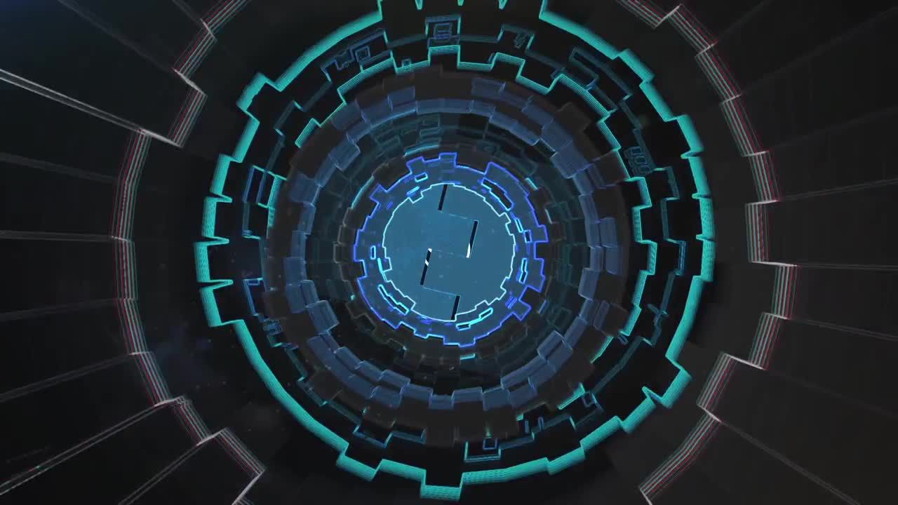 3D技术隧道徽标素材库精选AE模板