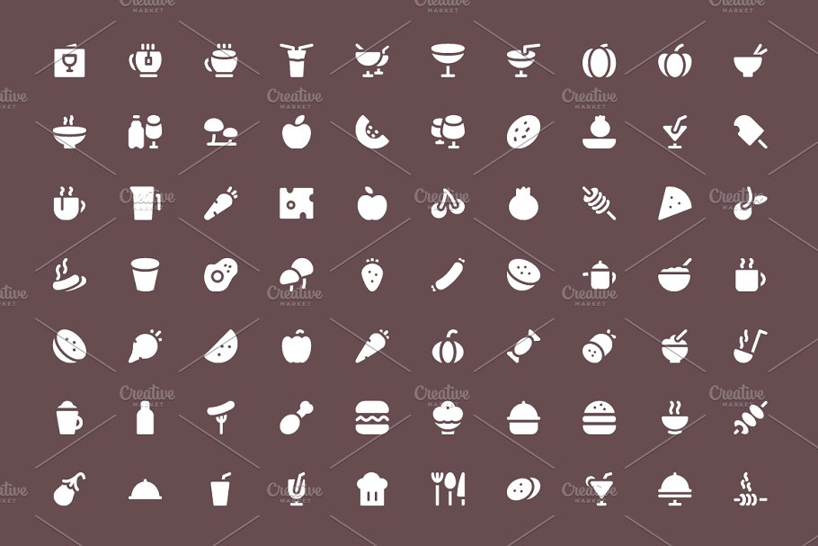 325+食物食品美食简餐矢量图标 325+ Food Vector Icons插图(3)