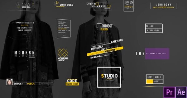 现代时尚标题时装秀背景视频素材库精选PR模板 Modern Titles