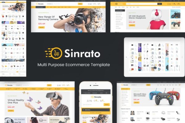 响应式电子数码产品网上商城Magento主题模板素材库精选 Sinrato – Mega Shop Responsive Magento Theme