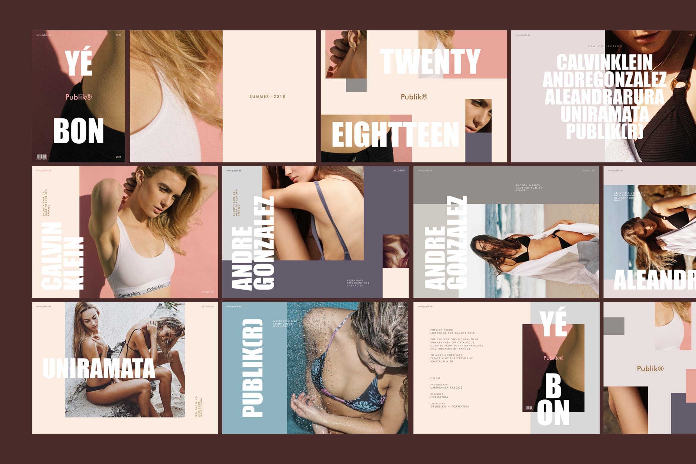 时尚产品发布会PPT幻灯片模板 YEBON Fashion lookbook Powerpoint Presentation插图