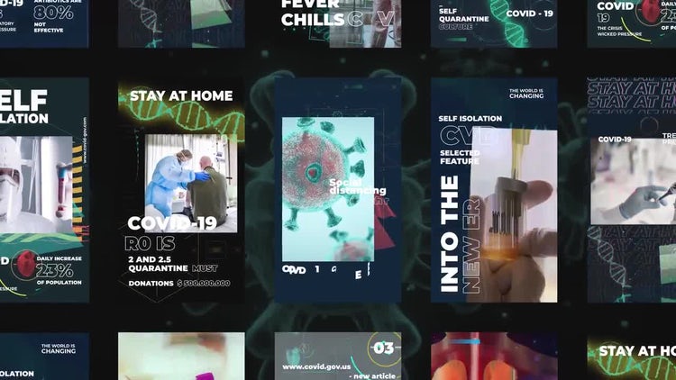 10漂亮设计Instagram故事冠状病毒包动画ae模板