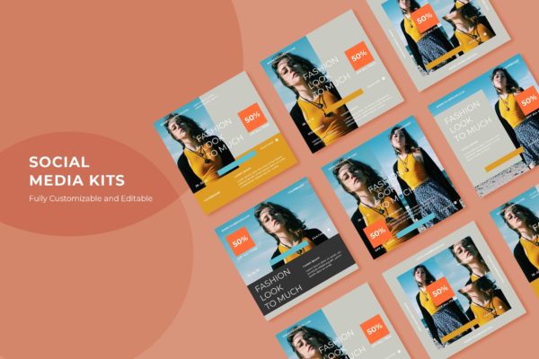 时尚品牌社交促销广告设计模板素材库精选v59 SRTP – Social Media Kit.59