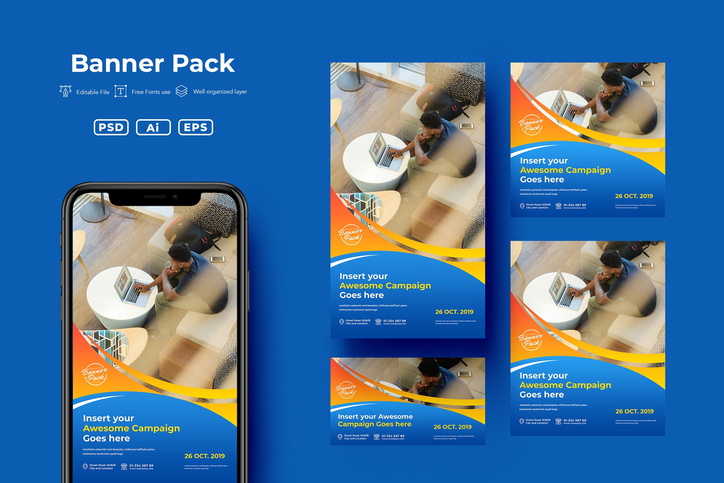 多尺寸高分辨率企业商务广告Banner图设计模板v14 ADL Banner Pack.v14插图