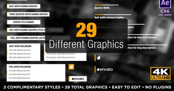 节目动态播报标题特效素材库精选AE模板 Newsworthy Titles and Lower Thirds