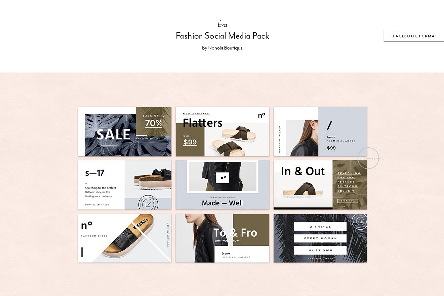 时尚主题社交媒体贴图模板素材库精选 Fashion Social Media Pack • Éva插图(12)