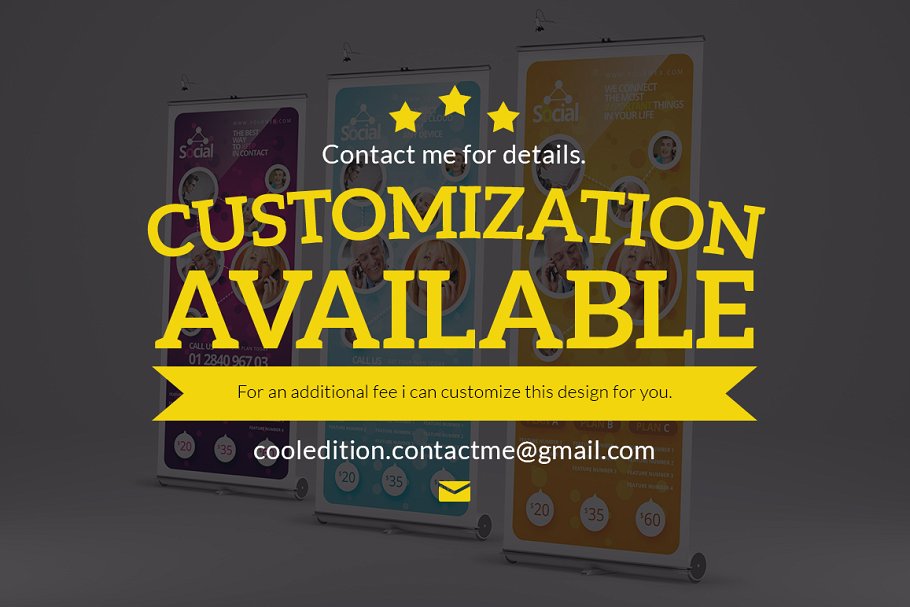 社交活动易拉宝X展架模板 Social Roll-Up Banner 1插图(4)