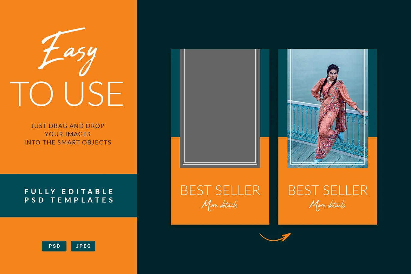 时尚促销活动主题Instagram贴图&品牌故事设计模板素材库精选 Fashion Sale – Instagram Posts & Stories插图(4)