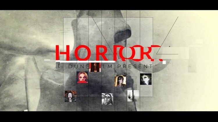 恐怖电影动态文本动画和时尚过渡素材库精选AE模板