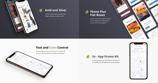 iPhone XS手机应用程序演示素材库精选AE模板 Xs – App Presentation Kit