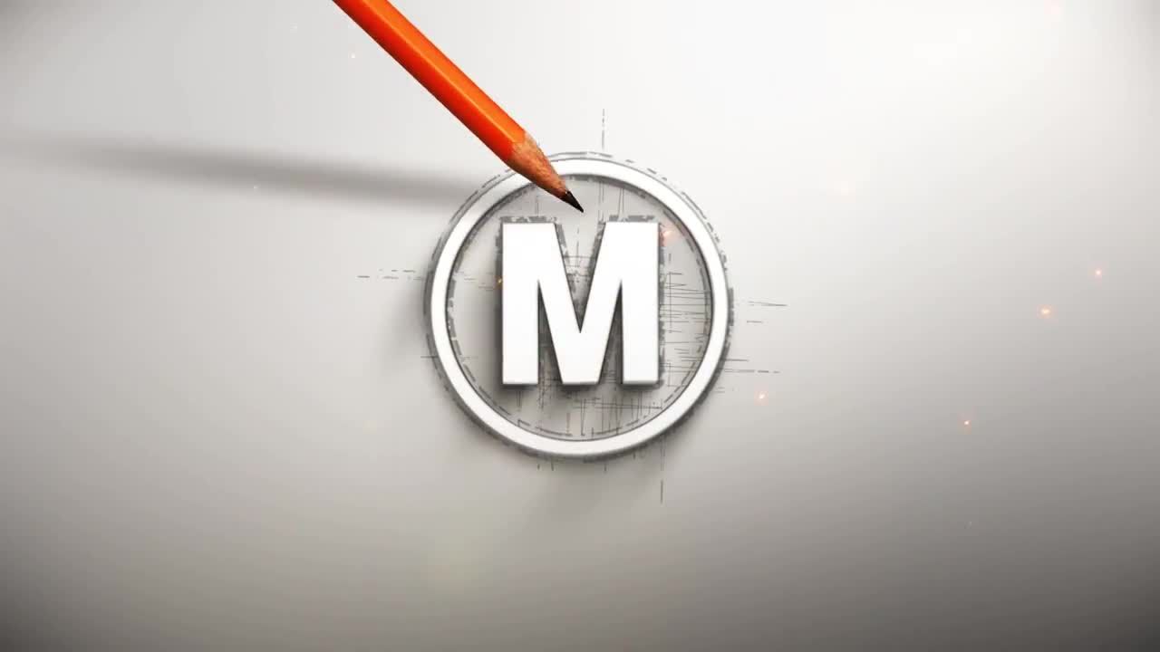 最小绘图徽标显示素材库精选AE模板