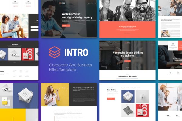 公司业务简介企业官网建设HTML模板素材库精选 INTRO | Corporate And Business HTML Template