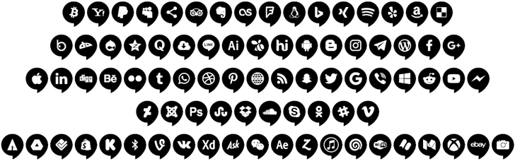 Icons Social Media 14 font插图2 Icons Social Media 14 font插图2