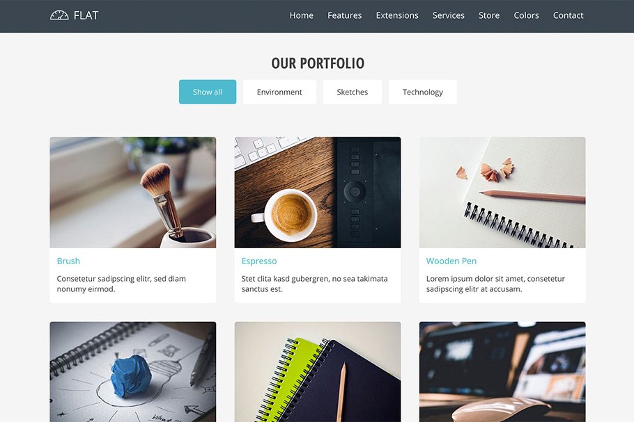 网站服务/云服务网站响应式模板素材库精选  Hot Flat插图(5)