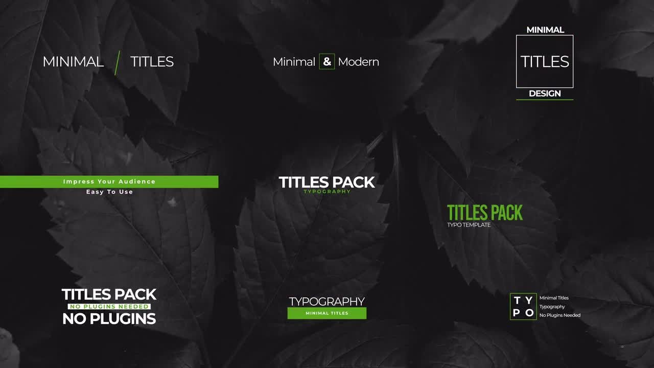 9个最小标题动画素材库精选AE模板