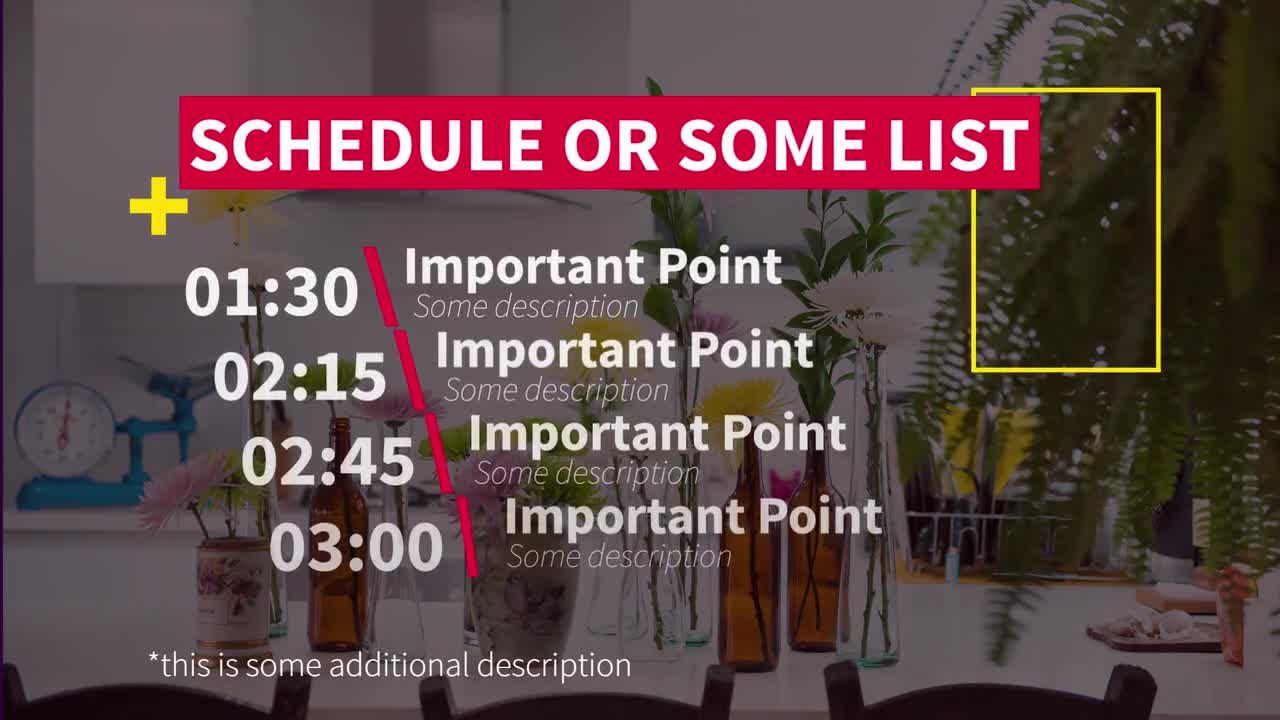 干净的计划列表ae模板