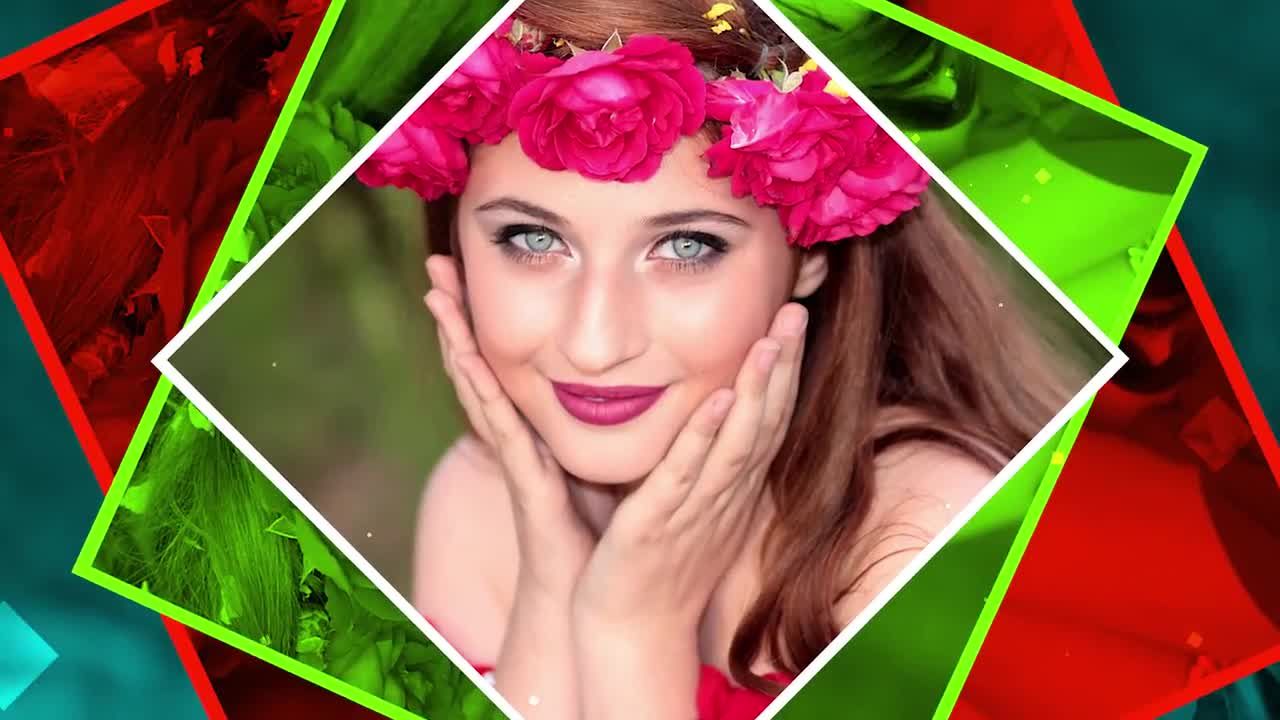 方形相框旋转过渡钻石开场素材库精选pr模板