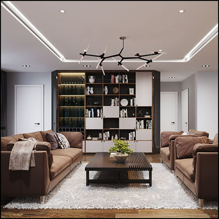 现代中式客厅场景素材之家精选3D模型By NguyenVanMinh