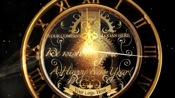 2020年新年倒计时挂钟动画特效视频片头素材素材库精选AE模板v2 New Year Countdown Clock 2020 V2