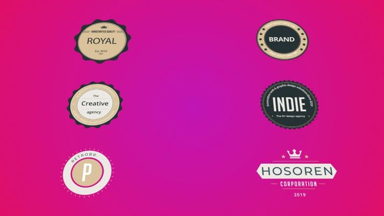 复古动画徽章素材库精选AE模板