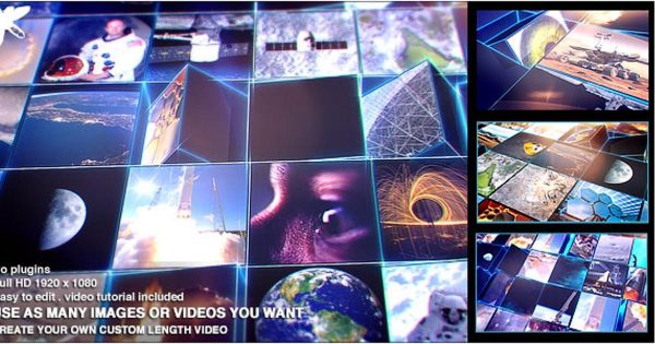 镶嵌块显示技术动态视频墙素材库精选AE模板 Mosaic Block Reveal – Tech