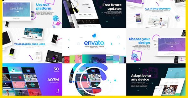 创意网页设计开发服务推广素材库精选AE模板下载 Website / Design &amp; Development Agency Presentation