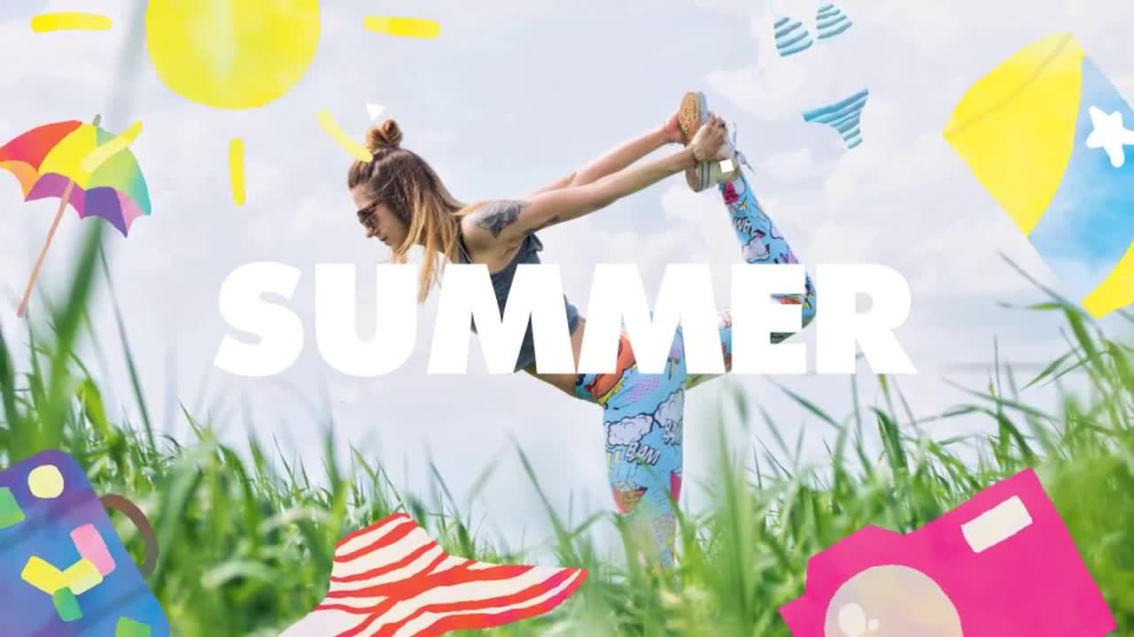 时尚活力多彩的夏季旅行照片展示素材库精选AE模板