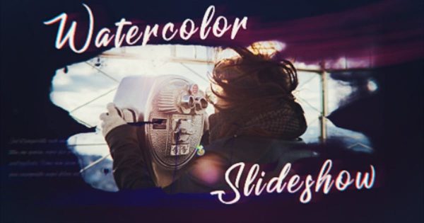 水墨特效视频幻灯片视频素材库精选AE模板下载 Ink Watercolor Slideshow