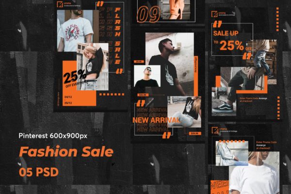 Pinterest社交网站时尚促销广告设计模板素材库精选 Creative Fashion Sale Facebook Pinterest