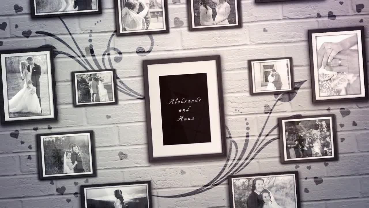 3D场景婚礼回忆照片展示素材库精选AE模板