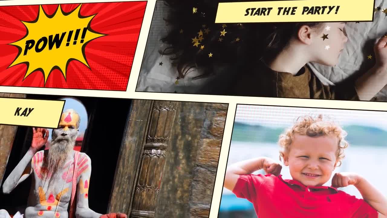 动感活力梦幻般的漫画介绍素材库精选AE模板