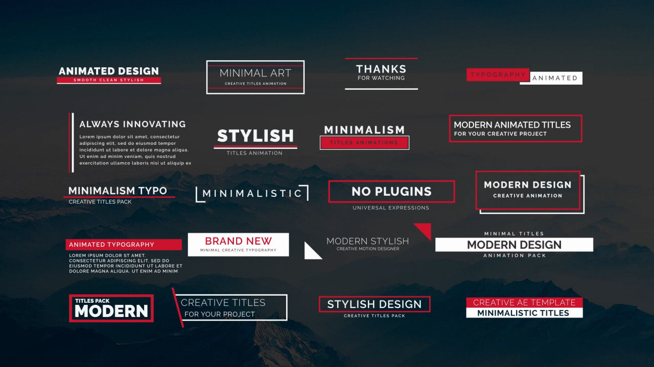 20个全屏标题动画展示素材库推荐Pr模板Animated Titles