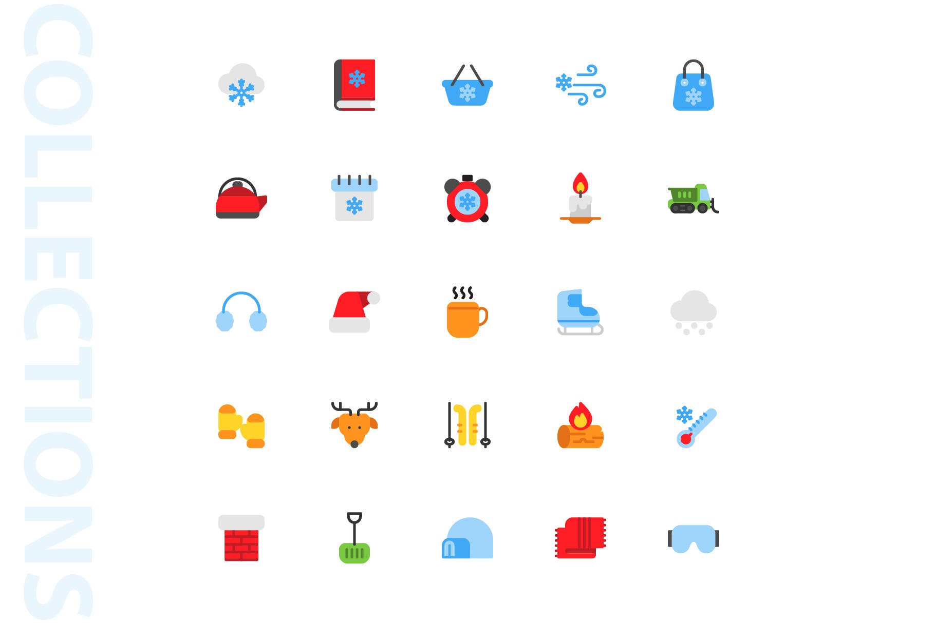 25枚冬天主题扁平设计风格矢量素材库精选图标v2 Winter Flat Icons插图(3)