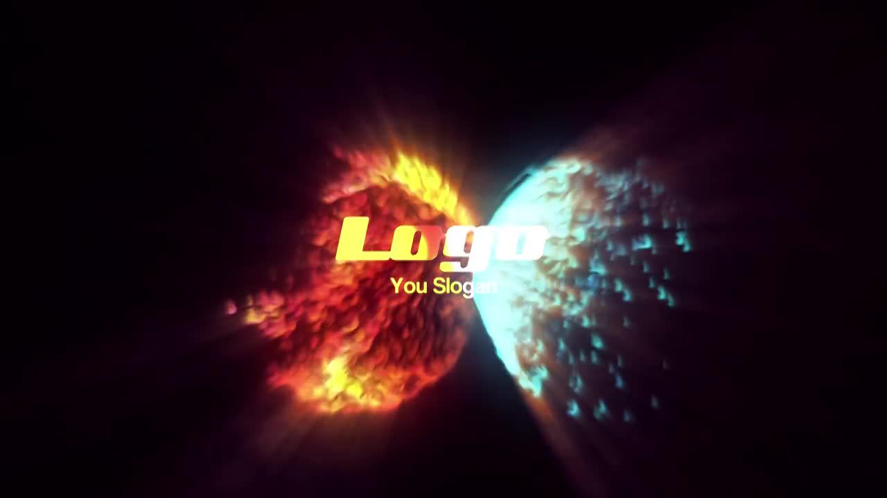 带有五彩缤纷的火与水标志展示素材库推荐PR模板