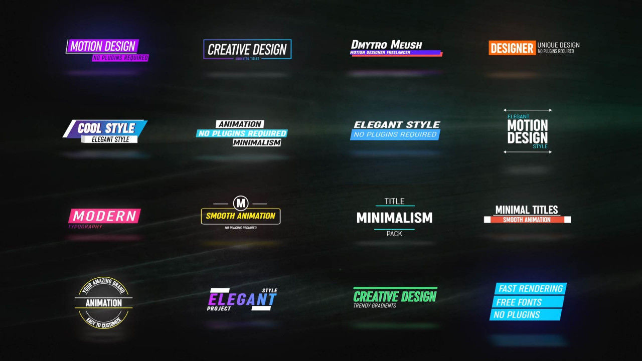 32个全屏标题动画素材库精选AE模板