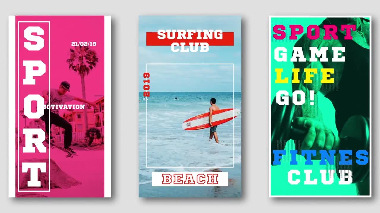 Instagram体育故事介绍素材库精选AE模板