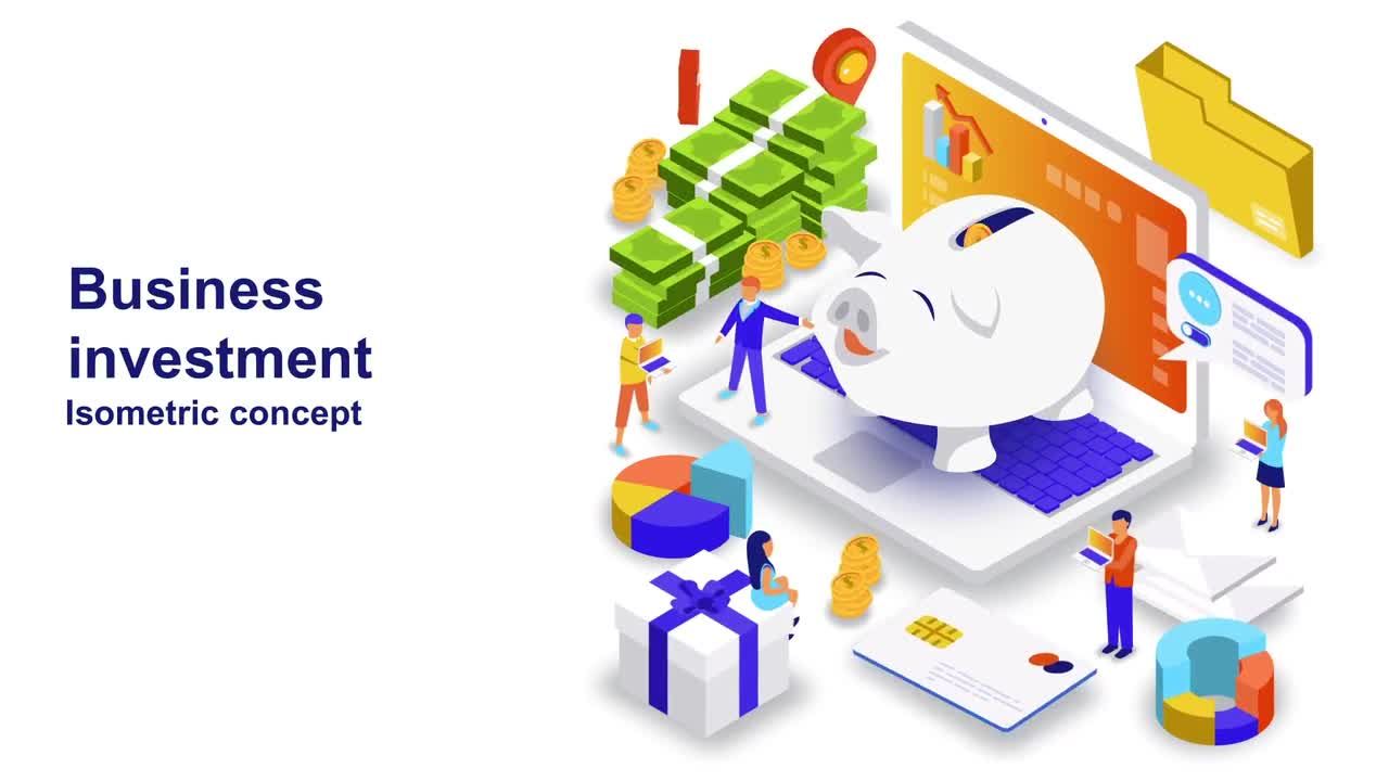 商业投资等距概念素材库精选AE模板