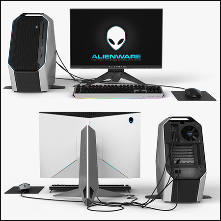 戴尔台式电脑Alienware套装素材之家精选3D模型
