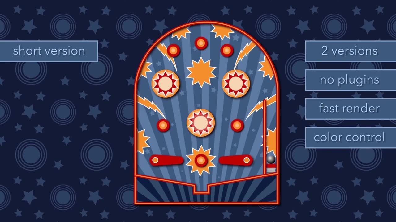 带有酷炫标志的弹球游戏徽标素材库精选AE模板