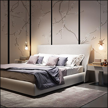 现代极简个性双人床素材之家精选3D模型