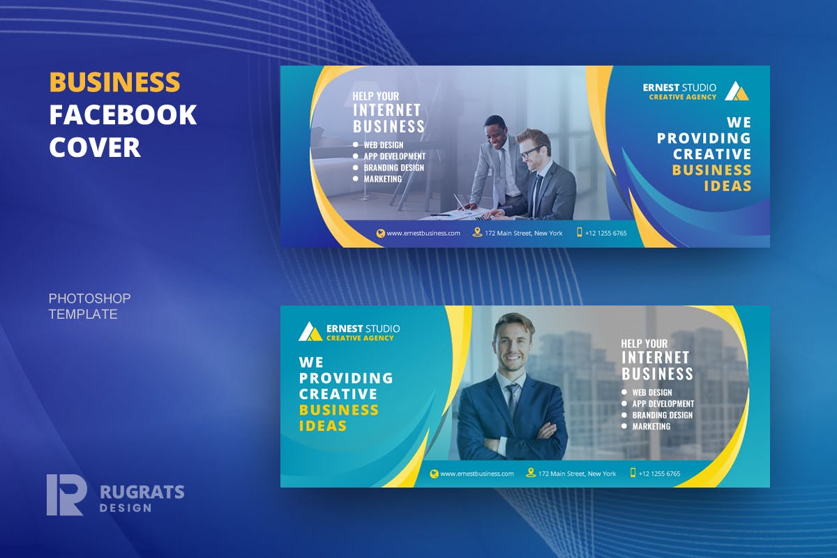 企业社交推广Facebook封面设计模板素材库精选 Business R3 Facebook Cover Template插图