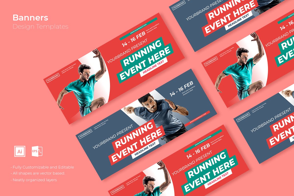 体育活动事件Banner设计模板 SRTP Banners Template.16插图