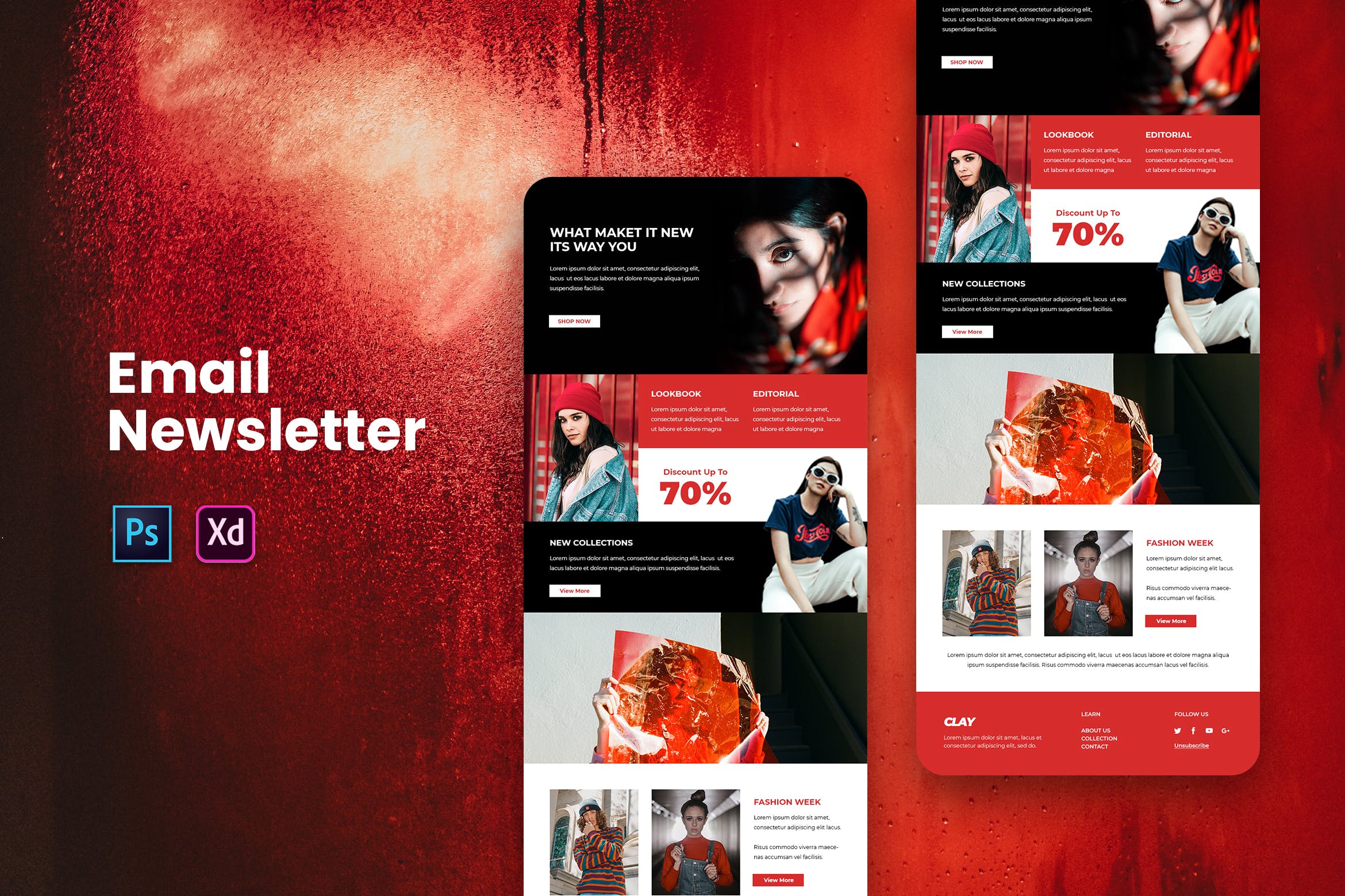 时尚品牌EDM电子邮件营销推广模板 Email Newsletter插图