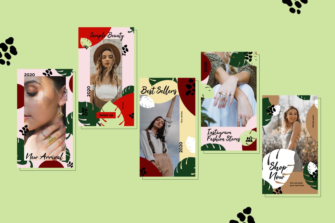 10款复古时尚品牌故事Instagram社交设计模板素材库精选 Vintage Fashion Stories Pack插图(1)