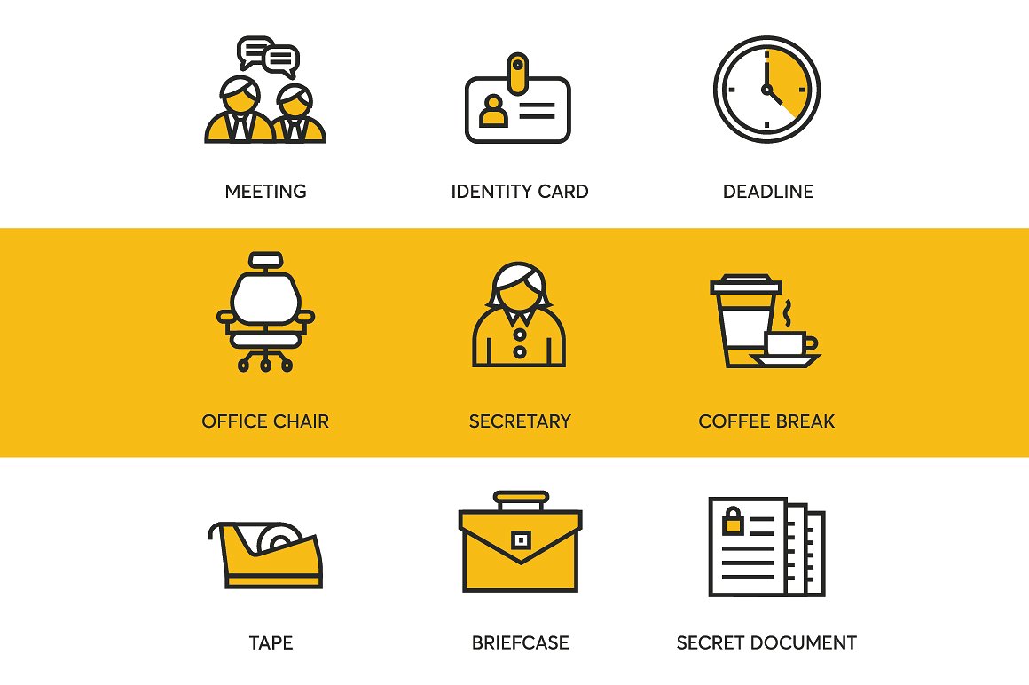 48枚办公类图标(Ai, EPS, PNG, SVG, PSD 多格式)插图(3)