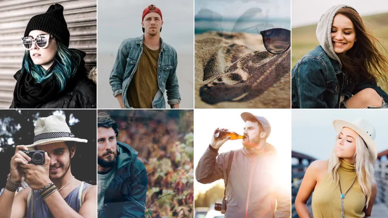 简单干净时尚的照片幻灯片素材库精选AE模板