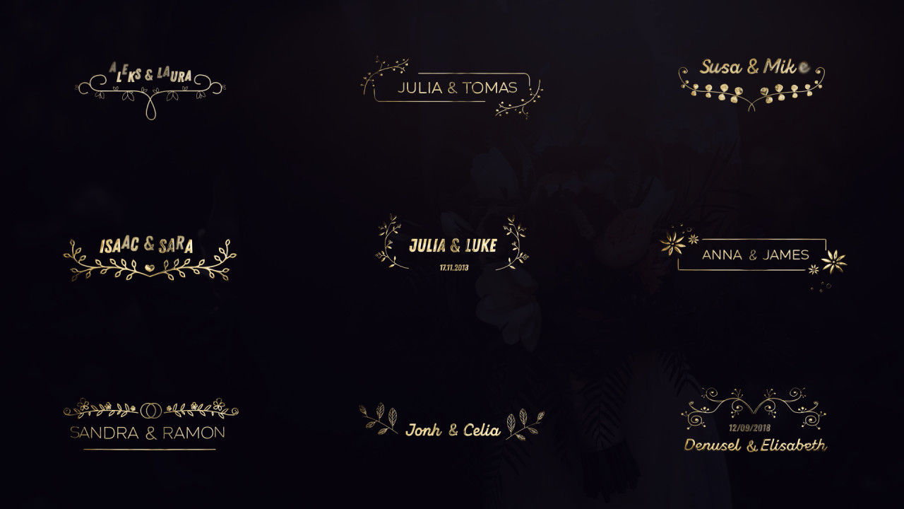 电影动画婚礼全屏标题素材库精选AE模板